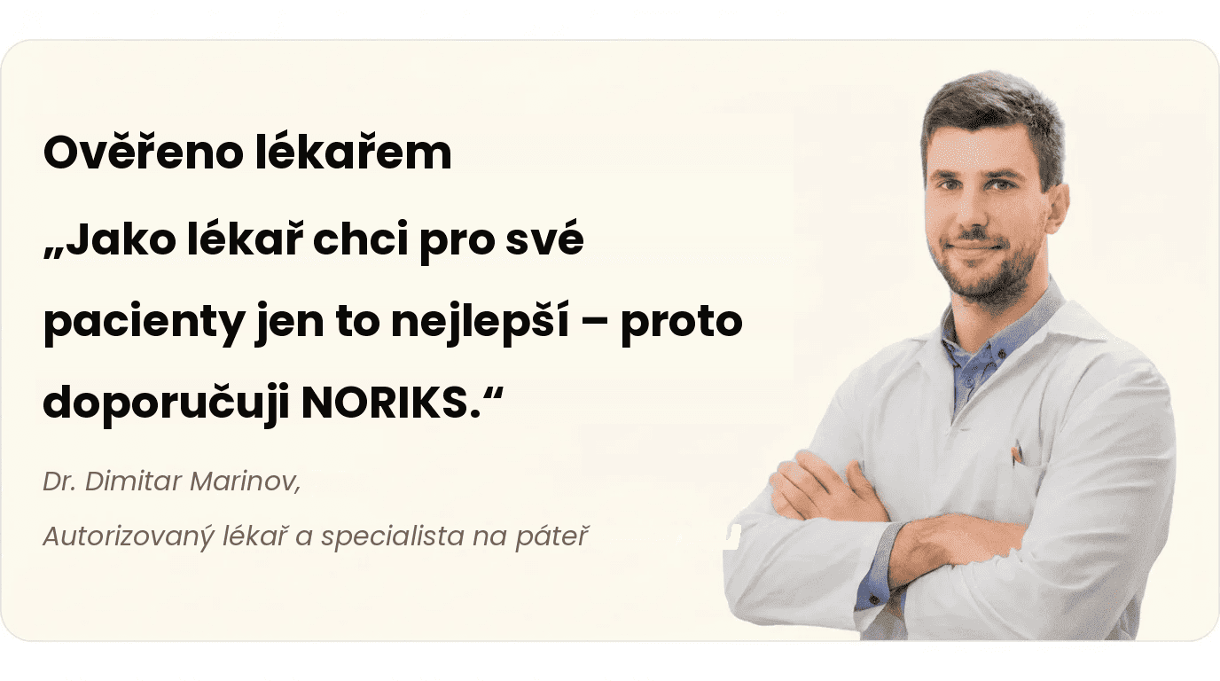 Ověřeno lékařem — ortopedický pás NORIKS