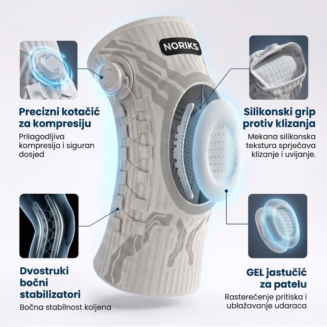 Četiri funkcije NORIKS KneeFix steznice