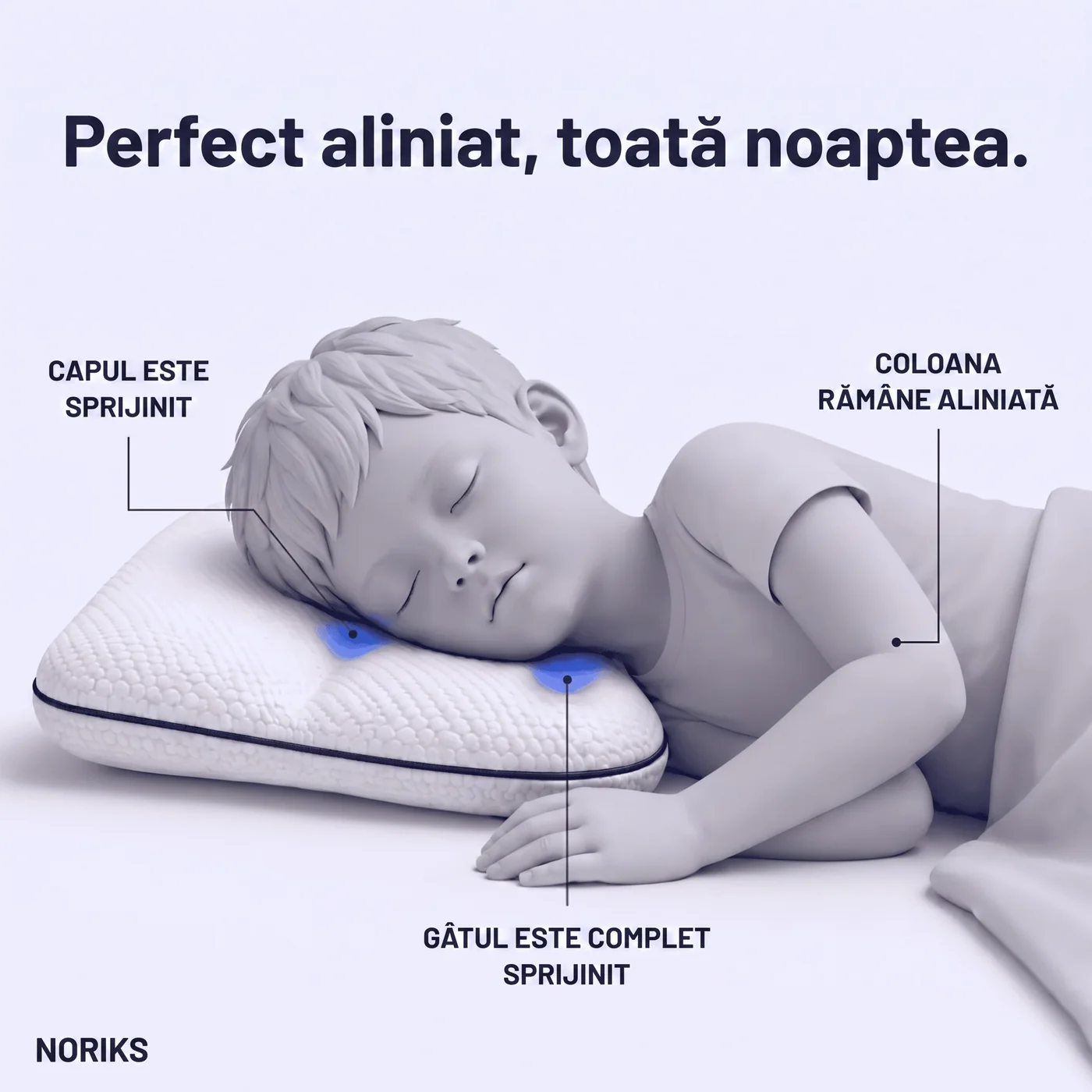 Perfect aliniat — capul, gâtul și coloana vertebrală în timpul somnului
