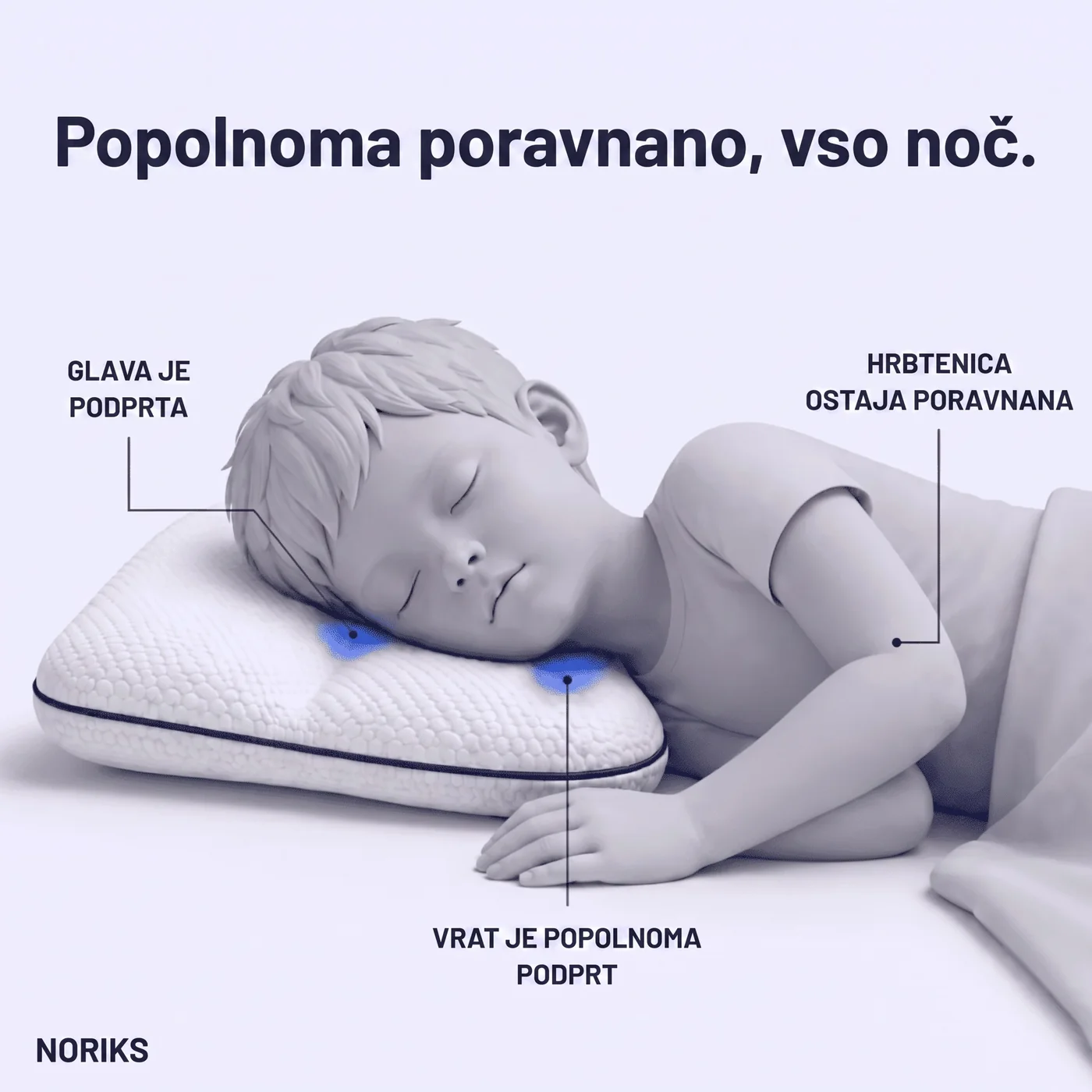 Popolnoma poravnano — glava, vrat in hrbtenica med spanjem