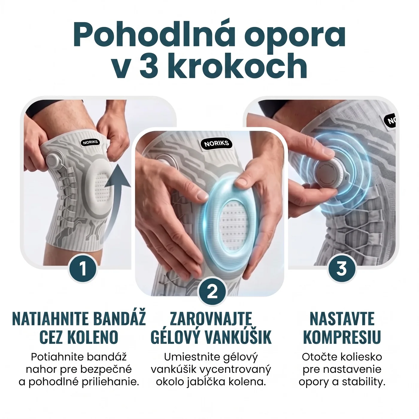 Pohodlná opora v troch krokoch — natiahnite, zarovnajte, nastavte