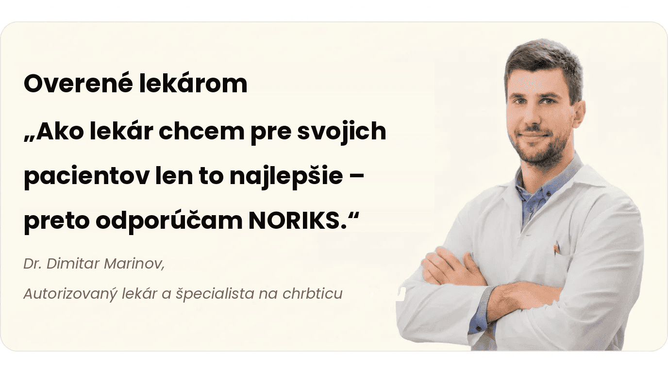 Overené lekárom — ortopedický pás NORIKS